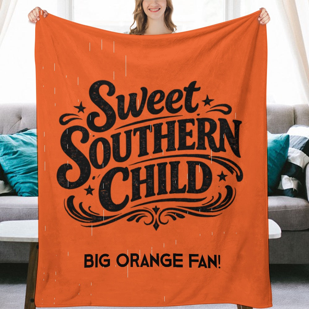 Ultra-Soft Flannel Blanket Big orange fan
