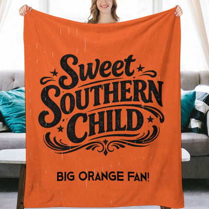 Ultra-Soft Flannel Blanket Big orange fan