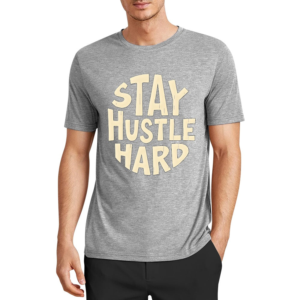 New Pure cotton short sleeved T-shirt stay hustle hard