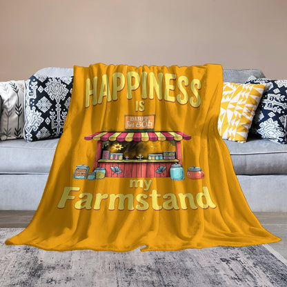 Ultra-Soft Flannel Blanket Happiness is my farmstand