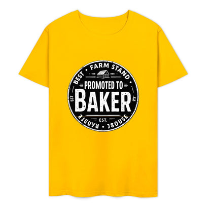 New Pure cotton short sleeved T-shirt Promoted to Baker
