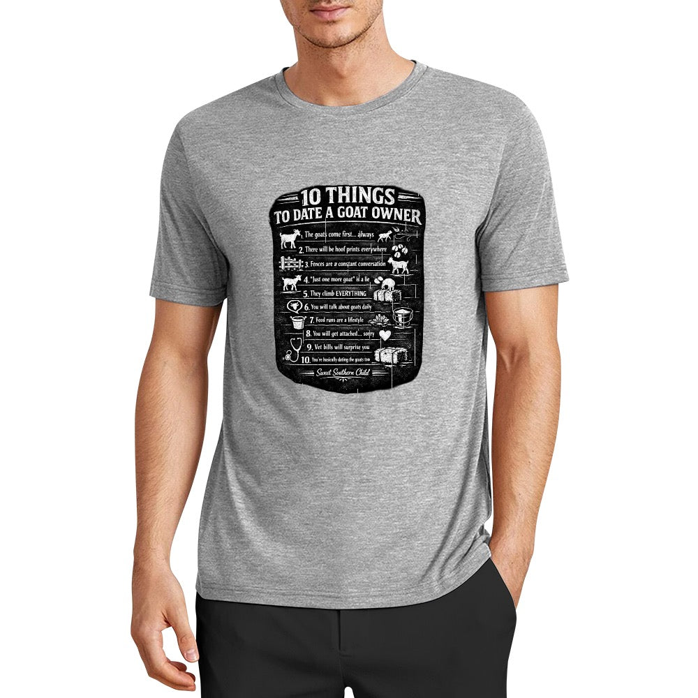 New Pure cotton short sleeved T-shirt 10 things to date a goat owner