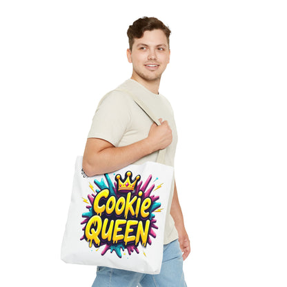 Cookie Queen Tote Bag — Colorful Crowned Bakery Gift Tote
