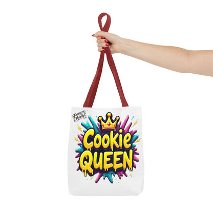 Cookie Queen Tote Bag — Colorful Crowned Bakery Gift Tote