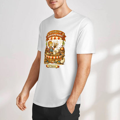 New Pure cotton short sleeved T-shirt Drink bomb