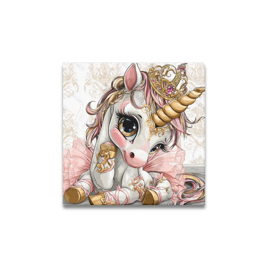 Unicorn ballerina Frame Canvas Print 12"x12"