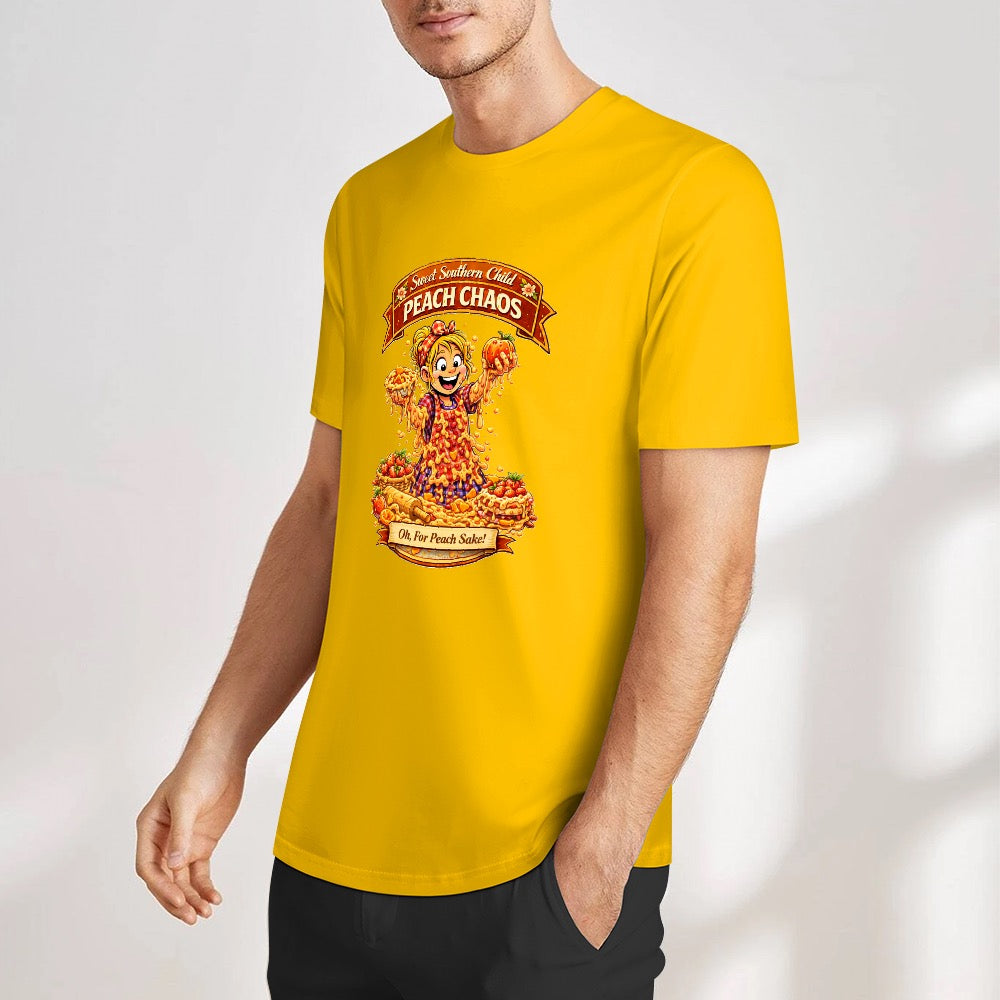 New Pure cotton short sleeved T-shirt Peach chaos