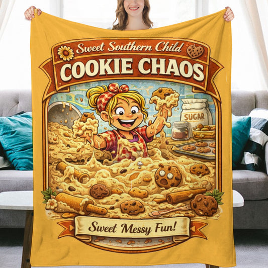 Ultra-Soft Flannel Blanket Cookie chaos