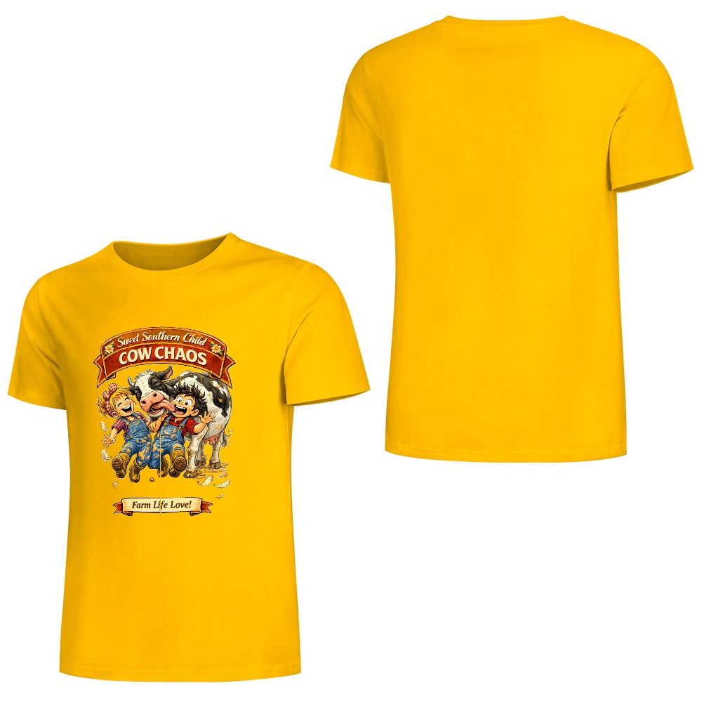 New Pure cotton short sleeved T-shirt cow chaos