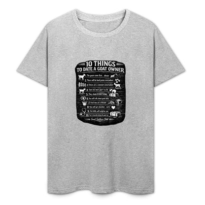 New Pure cotton short sleeved T-shirt 10 things to date a goat owner