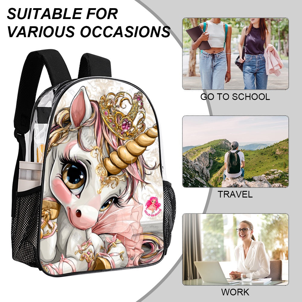 Hello-Oh-Dollie Transparent Bag 17 inch New