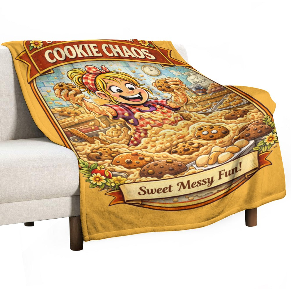 Ultra-Soft Flannel Blanket cookie chaos