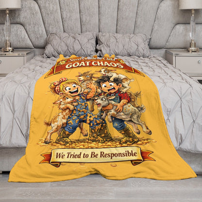 Ultra-Soft Flannel Blanket Goat chaos