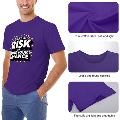 New High quality Men's T-shirt 100% Cotton Take a risk