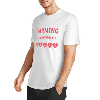 New Pure cotton short sleeved T-shirt farming is a work of Heart