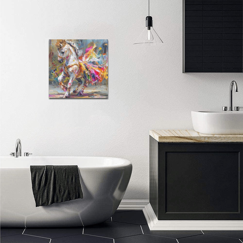 Unicorn dancing Frame Canvas Print 12"x12"