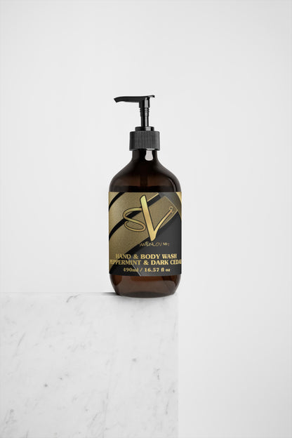 Hand & Body Wash, Peppermint & Dark Cedar