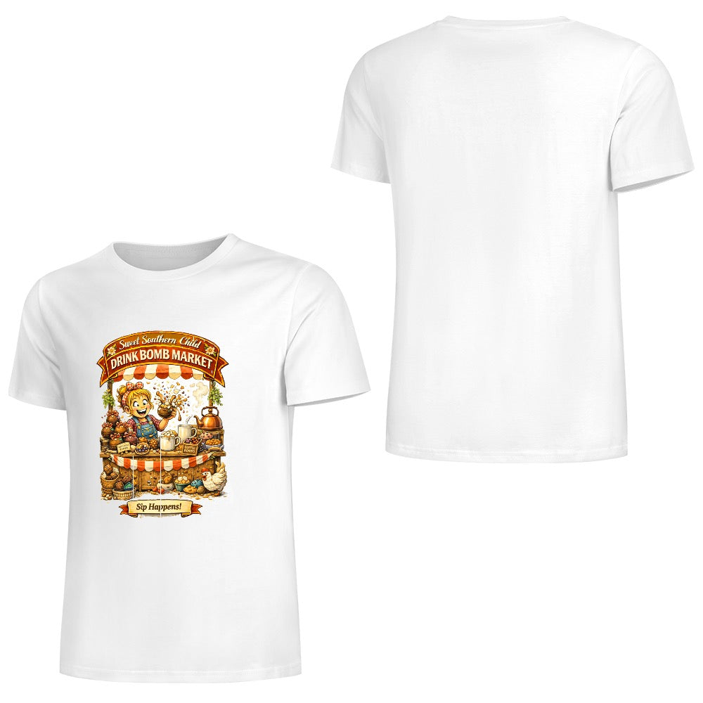 New Pure cotton short sleeved T-shirt Drink bomb
