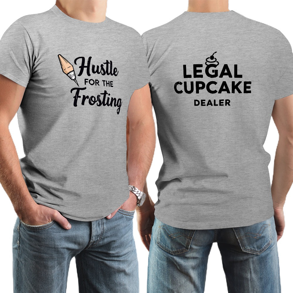 New High quality Men's T-shirt 100% Cotton Hustle for the frosting