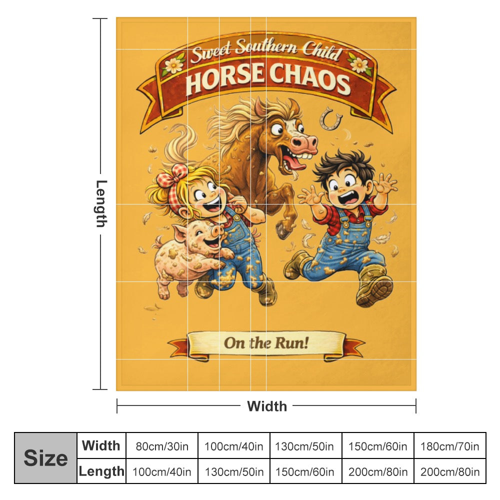 Ultra-Soft Flannel Blanket Horse chaos