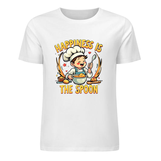New Pure cotton short sleeved T-shirt Happiness is the spoon