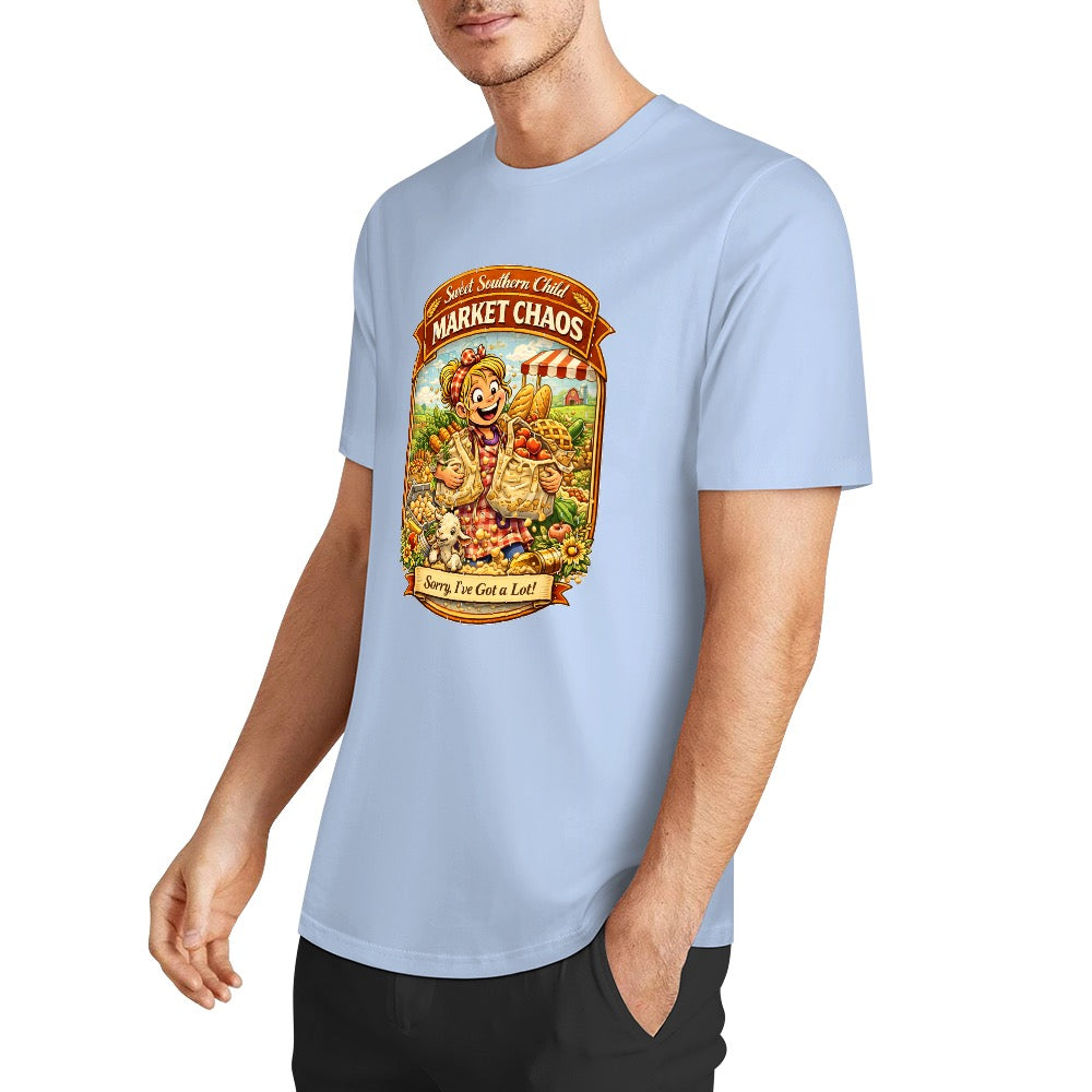 New Pure cotton short sleeved T-shirt market chaos