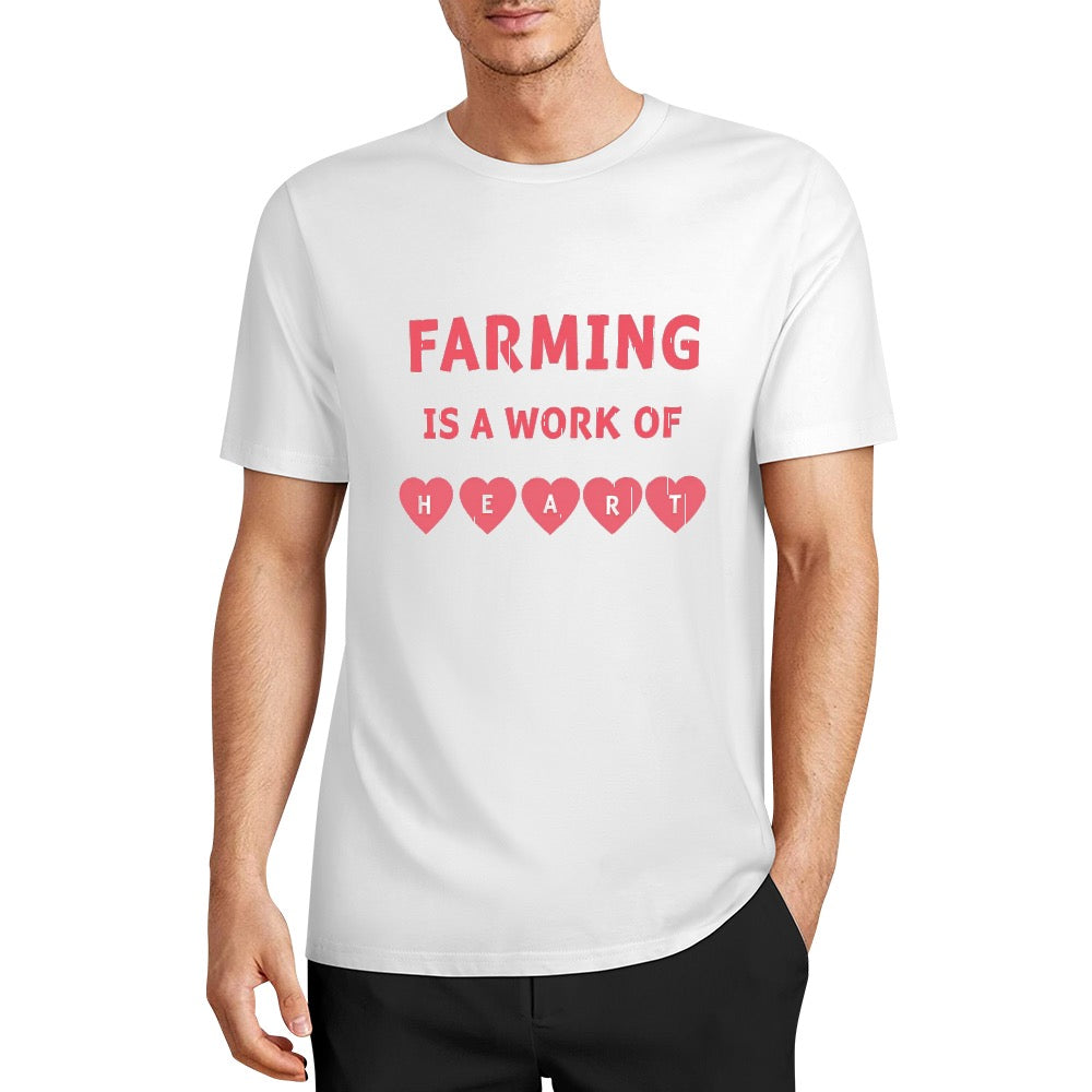 New Pure cotton short sleeved T-shirt farming is a work of Heart