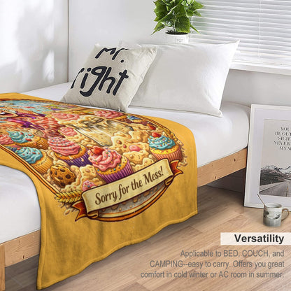 Ultra-Soft Flannel Blanket Cupcake chaos