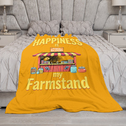 Ultra-Soft Flannel Blanket Happiness is my farmstand