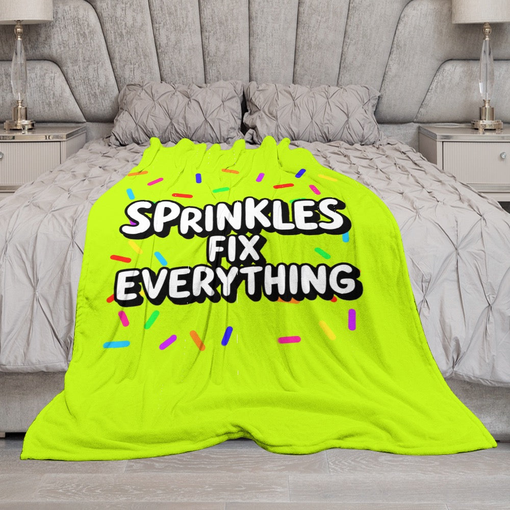 Ultra-Soft Flannel Blanket Sprinkles fix  everything