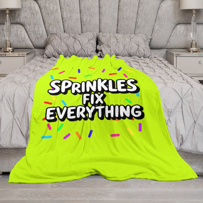 Ultra-Soft Flannel Blanket Sprinkles fix  everything