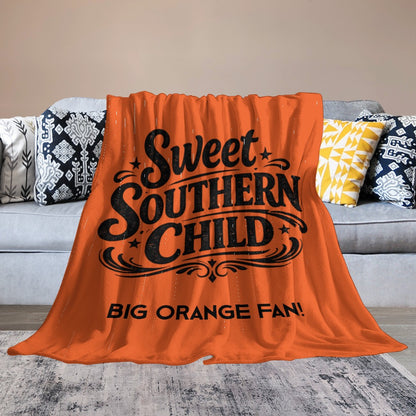 Ultra-Soft Flannel Blanket Big orange fan