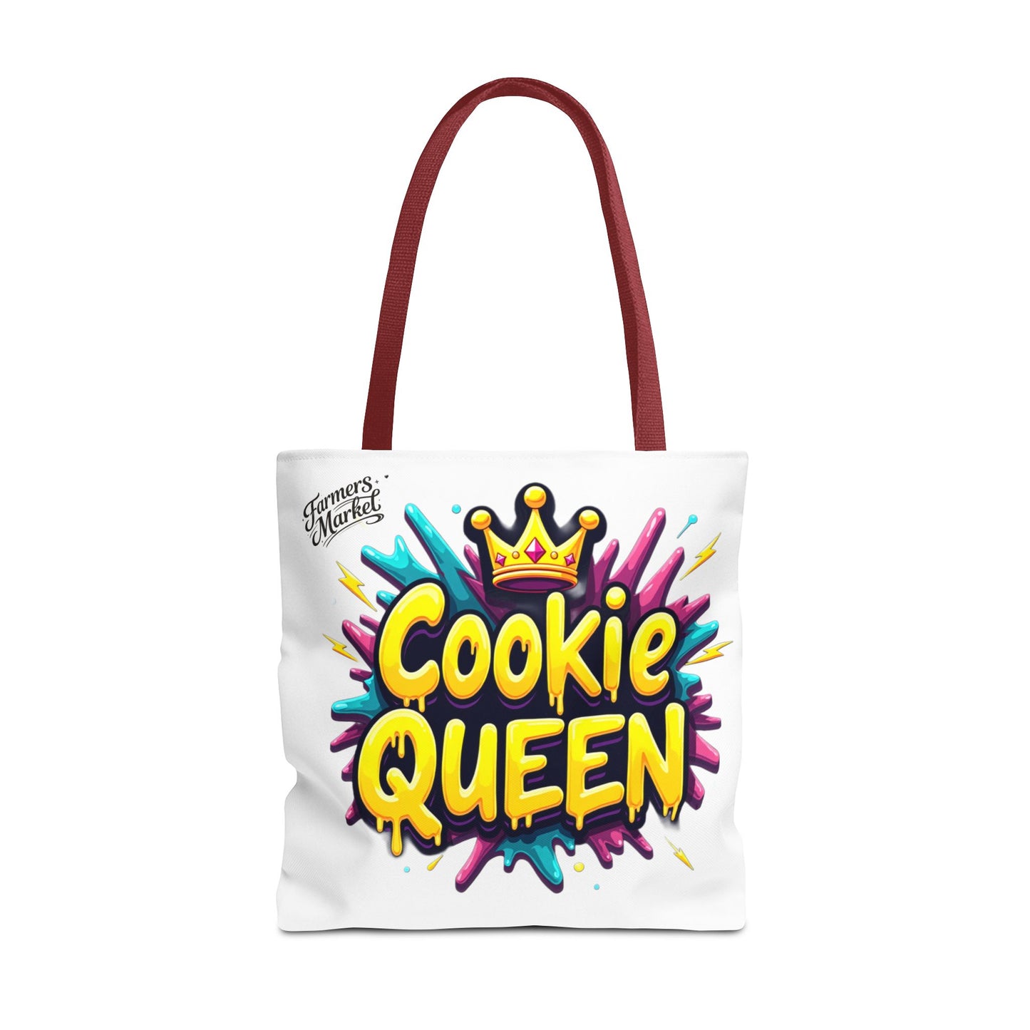 Cookie Queen Tote Bag — Colorful Crowned Bakery Gift Tote