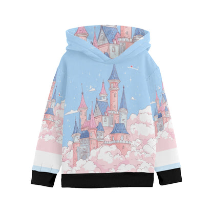 Hello-Oh-Dollie castle print Little Girls' Long Sleeve Hoodie