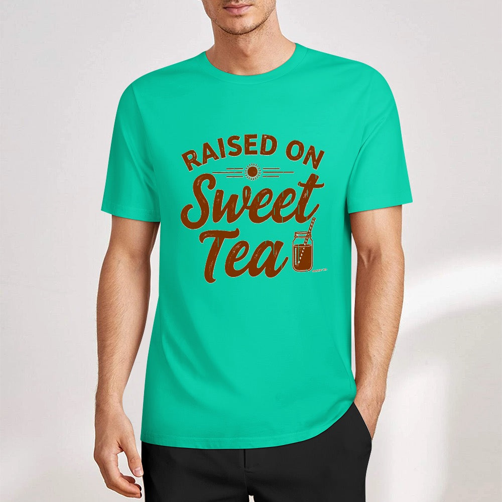 New Pure cotton short sleeved T-shirt Raised on sweet tea