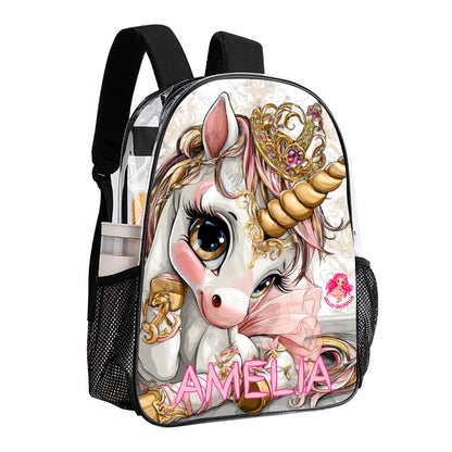 Unicorn Amelia Transparent Bag 17 inch New