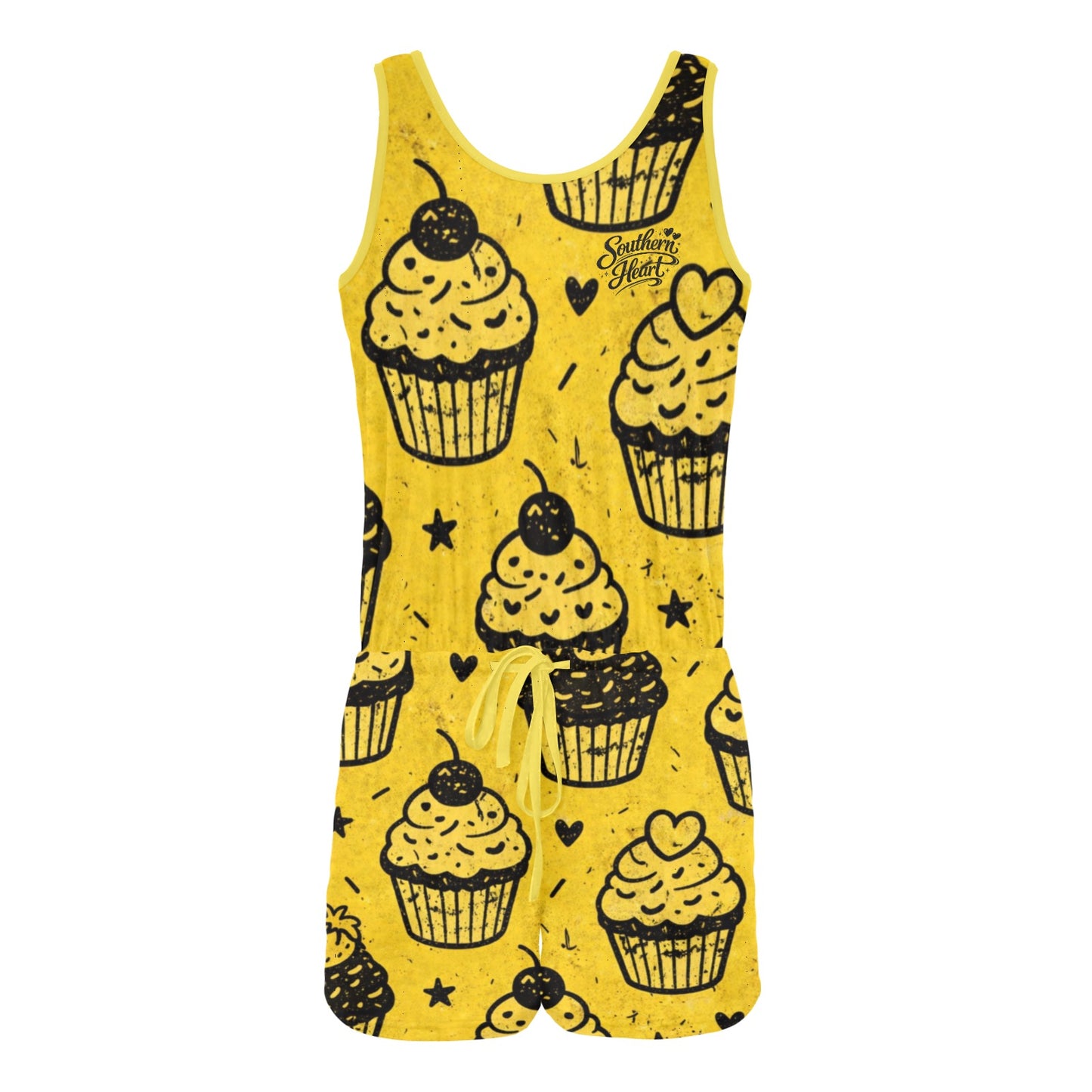 All Over Print Vest Short Jumpsuit (Sets 15)