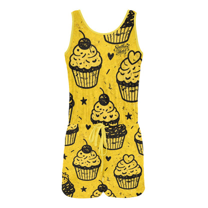 All Over Print Vest Short Jumpsuit (Sets 15)