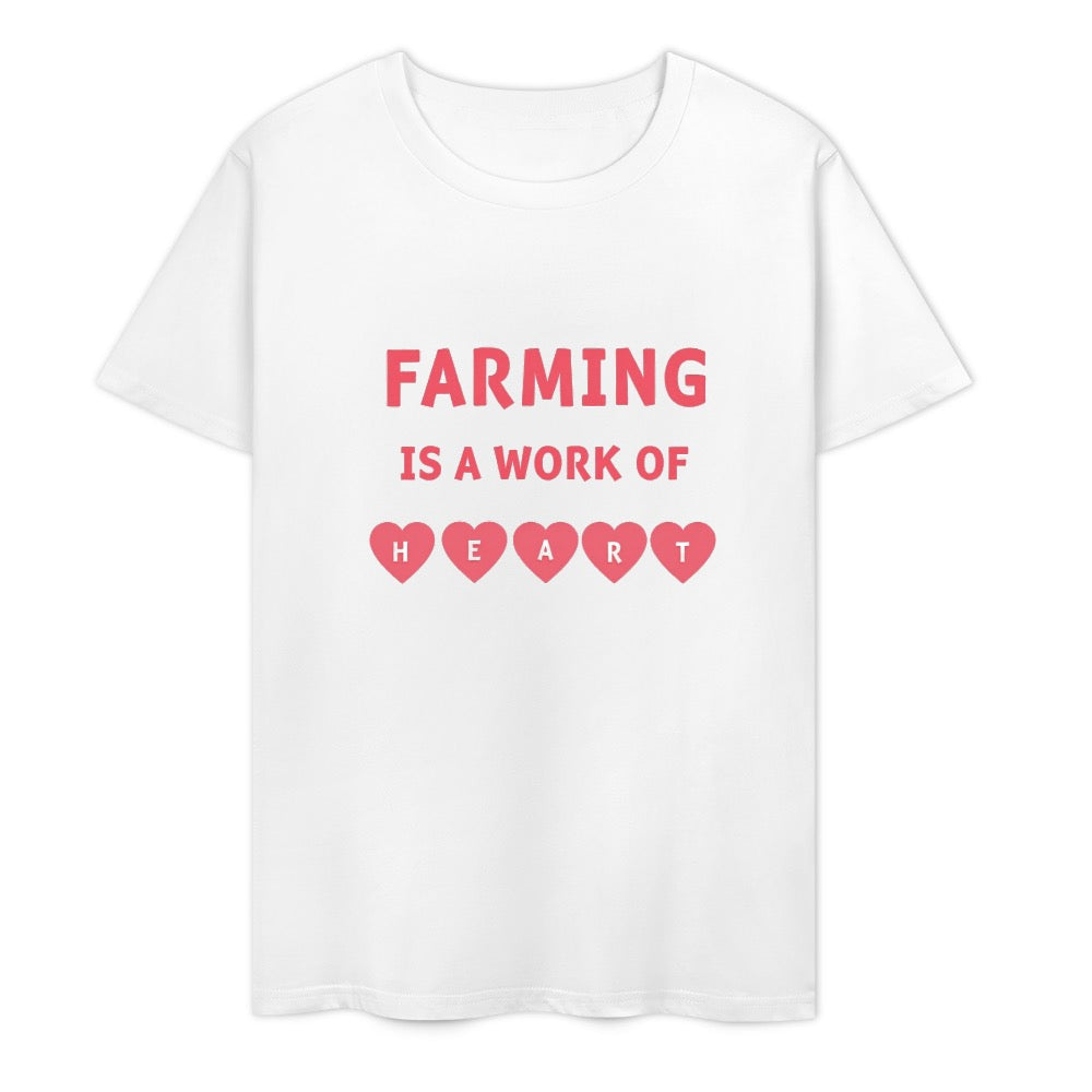 New Pure cotton short sleeved T-shirt farming is a work of Heart