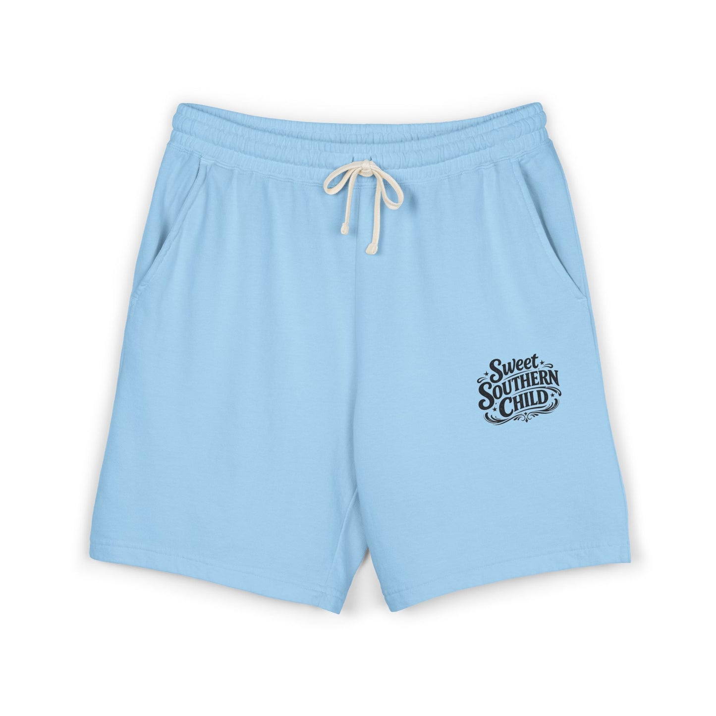 Sweat Shorts — "Sweet Southern Child" Vintage Script Lightweight Fleece