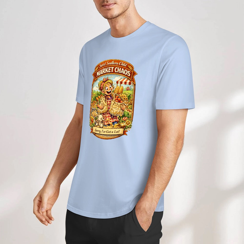 New Pure cotton short sleeved T-shirt market chaos