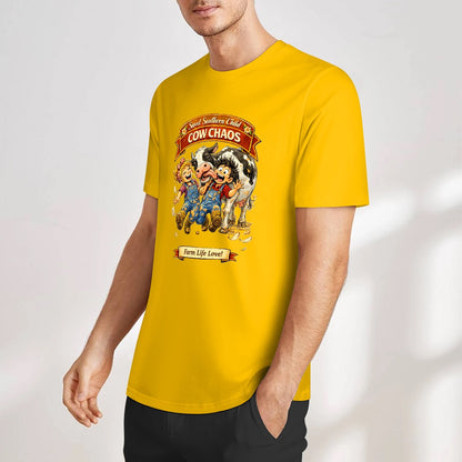 New Pure cotton short sleeved T-shirt cow chaos