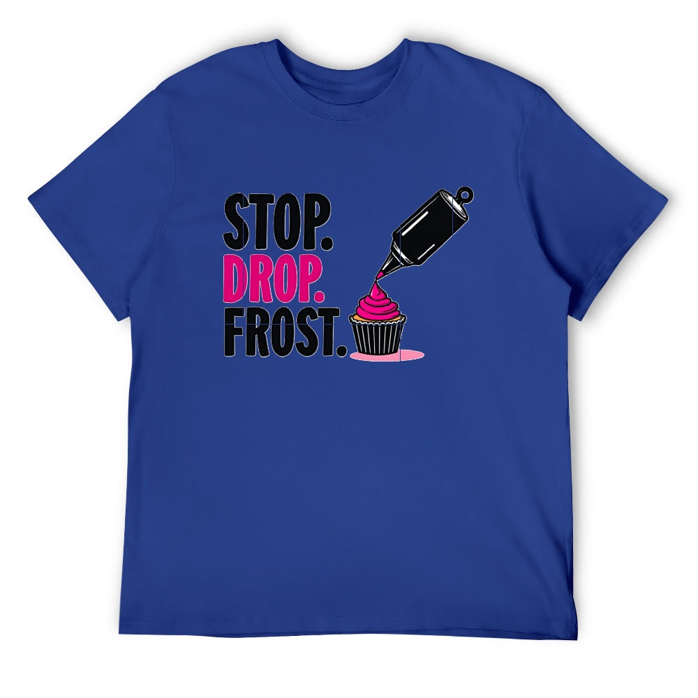 New High quality Men's T-shirt 100% Cotton Stop drop frost