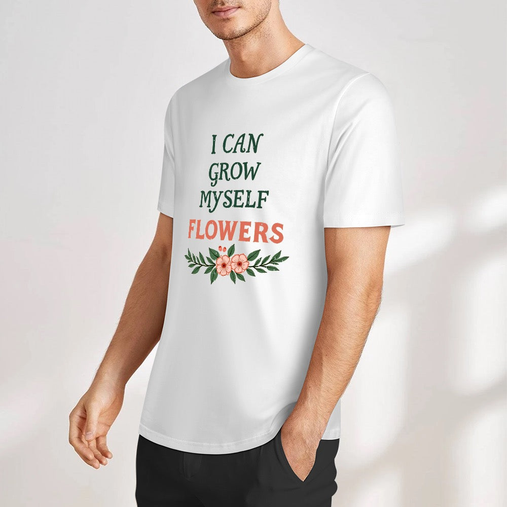 New Pure cotton short sleeved T-shirt I can grow myself flowers