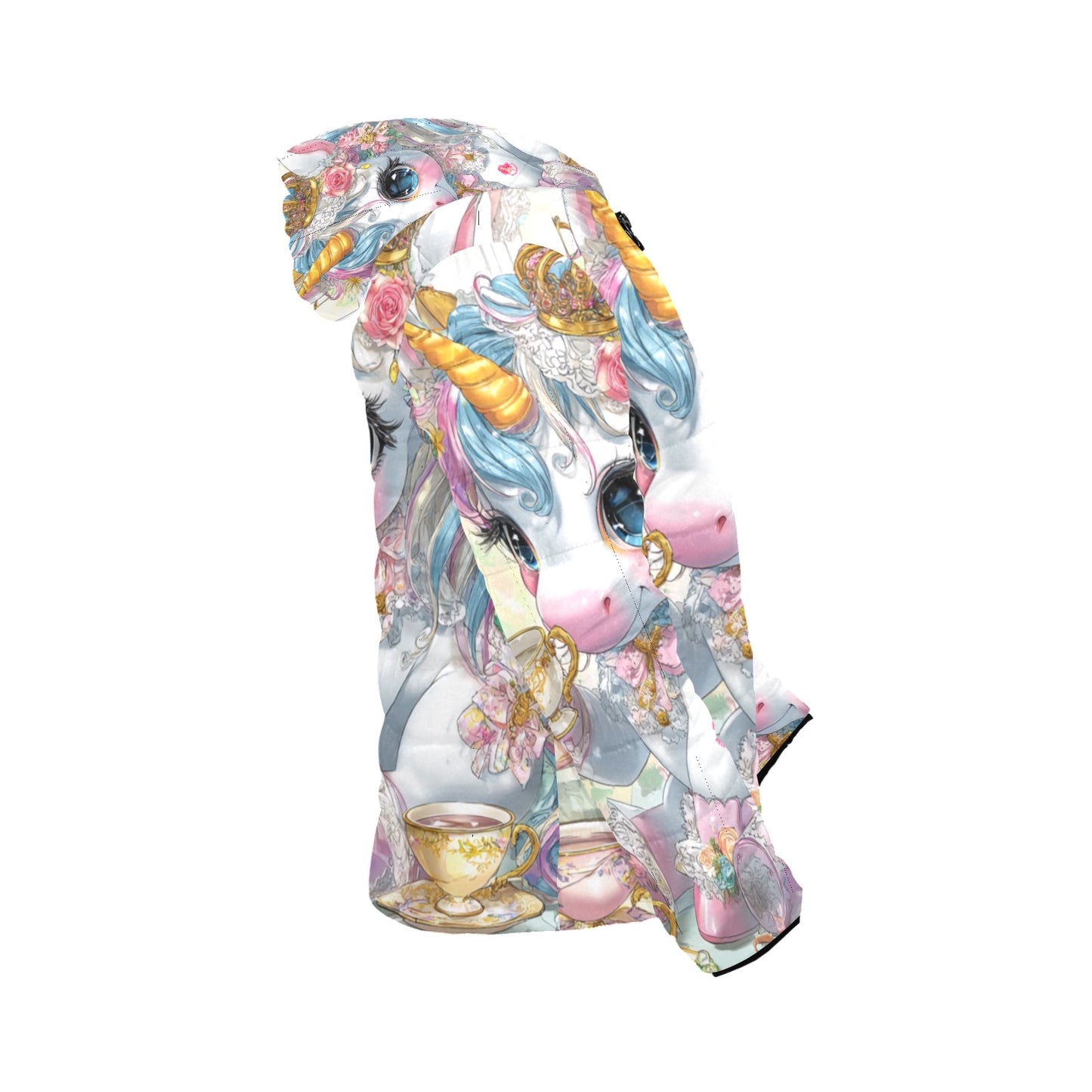 HELLO-OH-DOLLIE UNICORN TEAPARTY Kids' Padded Hooded Jacket (H45)