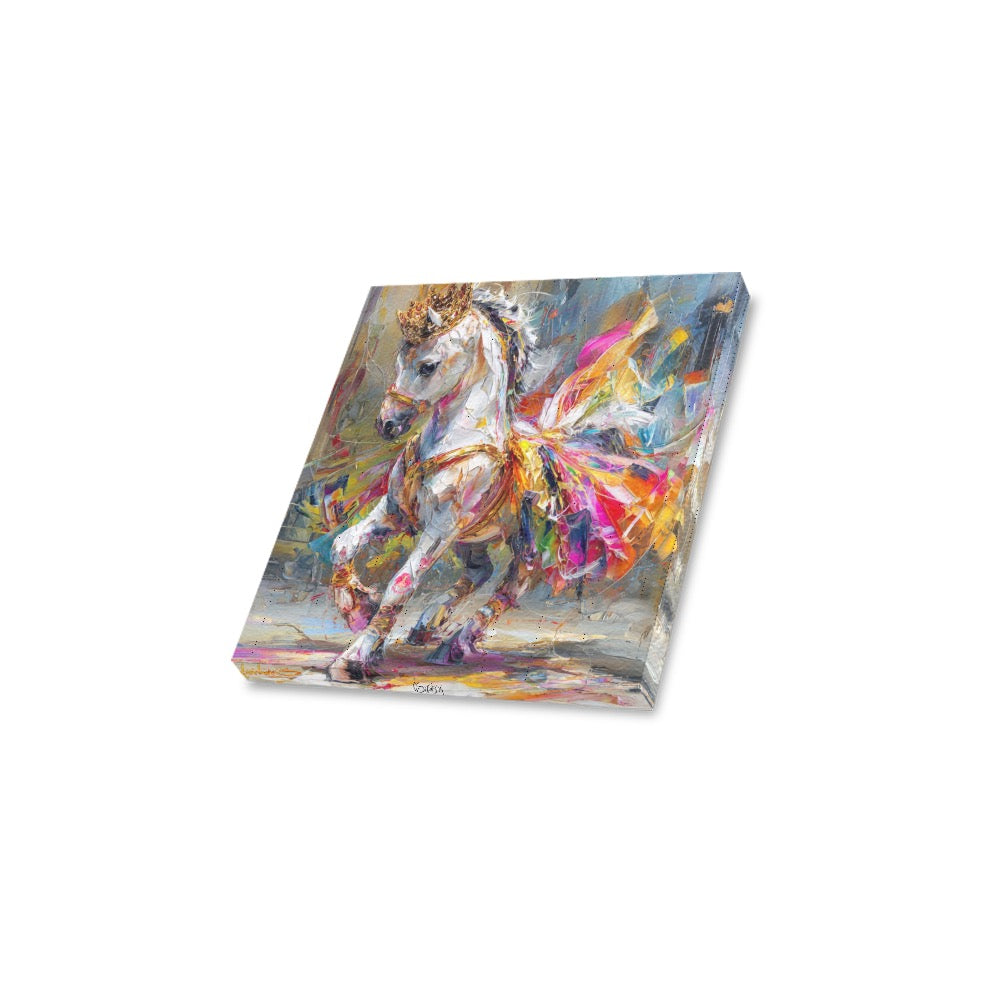 Unicorn dancing Frame Canvas Print 12"x12"