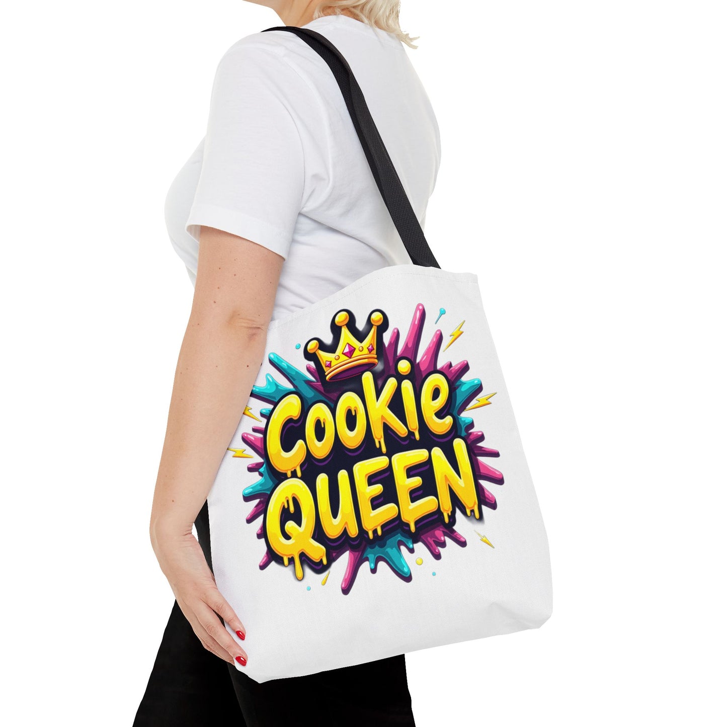 Cookie Queen Tote Bag — Colorful Crowned Bakery Gift Tote