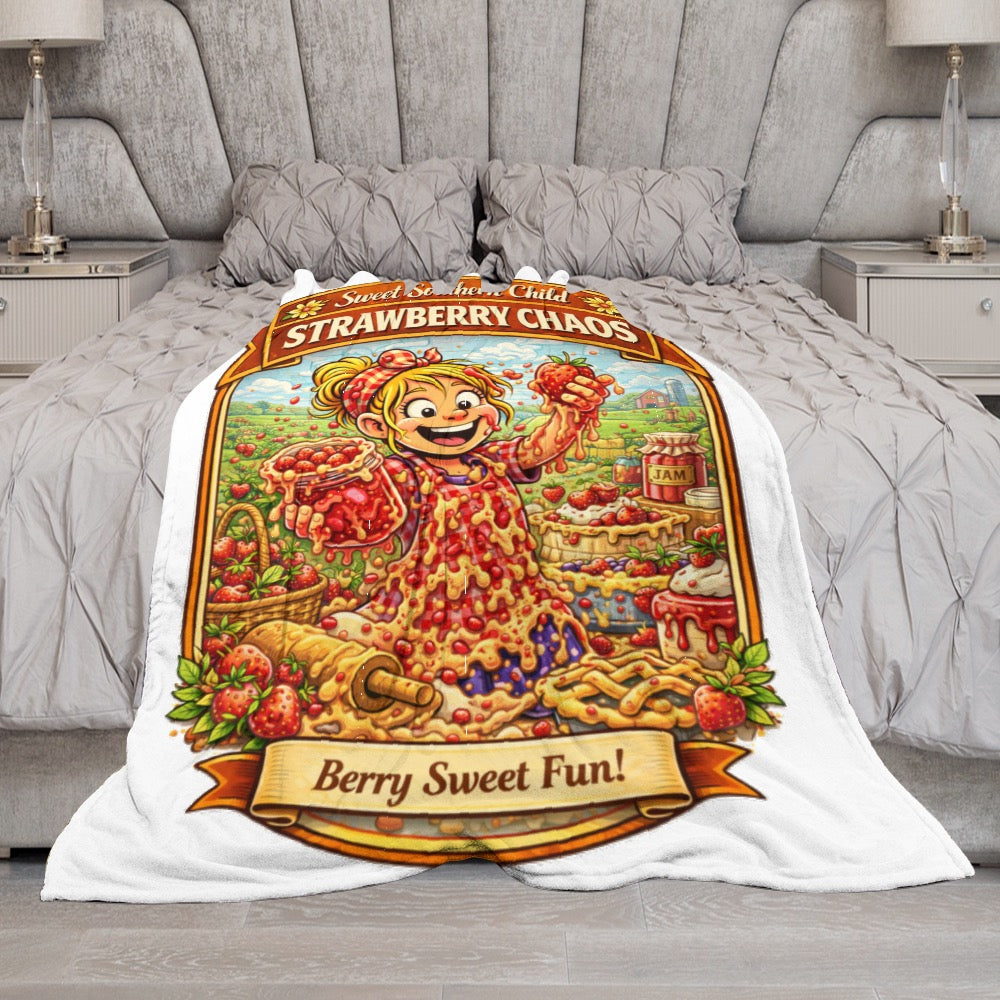 Ultra-Soft Flannel Blanket strawberry Chaos