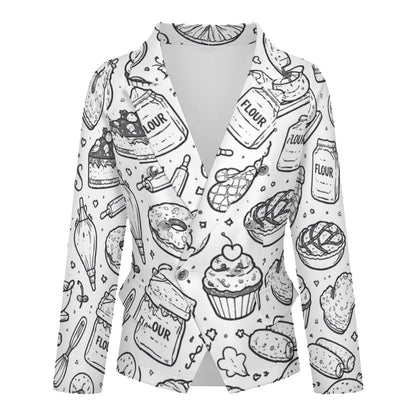 B&W bakery graphic Women's casual suits