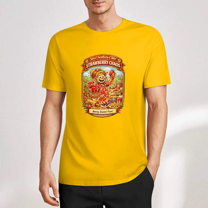 New Pure cotton short sleeved T-shirt Strawberry chaos